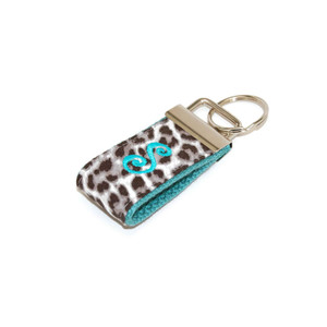 Snow Leopard Mini Keychain Personalized with Letter Picture 1 Snow Leopard Mini Keychain Personalized with Letter Picture 1
