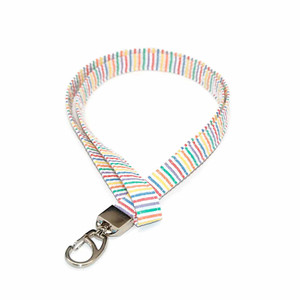 Rainbow Seersucker Fabric Lanyard Picture 1 Rainbow Seersucker Fabric Lanyard Picture 1