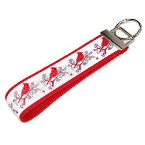 Red Cardinal Bird Ribbon Keychain Picture 1 Red Cardinal Bird Ribbon Keychain Picture 1