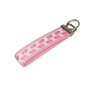 Pigs on Pink Ribbon Keychain  Picture 1 Pigs on Pink Ribbon Keychain  Picture 1