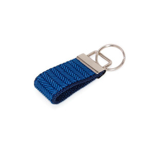 Herringbone Blue Mini Keychain  Picture 1 Herringbone Blue Mini Keychain  Picture 1