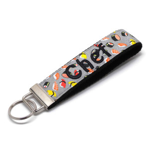 Sushi on Grey Keychain Personalized Name Picture 1 Sushi on Grey Keychain Personalized Name Picture 1
