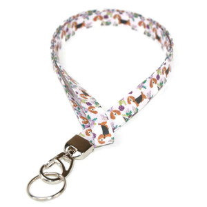 beagle on purple fabric lanyard beagle on purple fabric lanyard