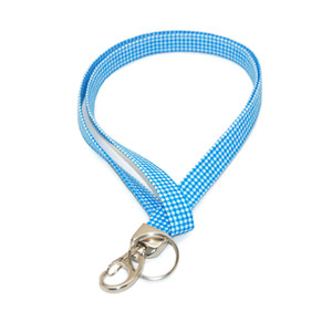 blue gingham fabric lanyard blue gingham fabric lanyard