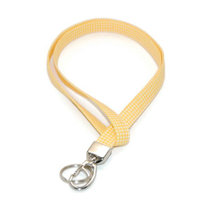 yellow gingham fabric lanyard yellow gingham fabric lanyard
