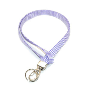 purple gingham fabric used to create lanyard purple gingham fabric used to create lanyard