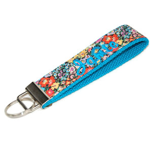 wildflower floral keychain with name and silver hardware wildflower floral keychain with name and silver hardware