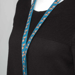 german shepard fabric lanyard on mannequin facing right