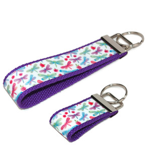 dragonflies keychain silver hardware in both wristlet and mini size dragonflies keychain silver hardware in both wristlet and mini size