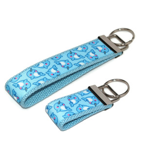 narwhal keychain silver hardware in both wristlet and mini size narwhal keychain silver hardware in both wristlet and mini size