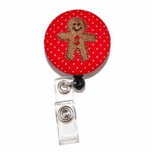 gingerbread man id badge reel clear gift box gingerbread man id badge reel clear gift box