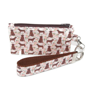 chocolate lab zipper pouch and keychain