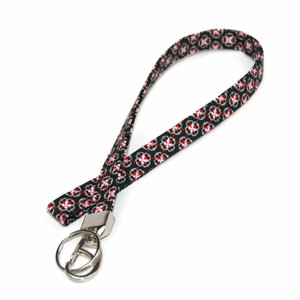 black and red floral fabric lanyard black and red floral fabric lanyard