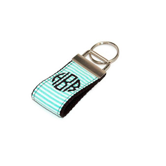 Mini Black on Mint Personalized Key Fob