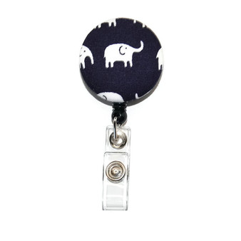 Elephant on Navy ID Badge Reel