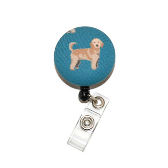 Doodles Lab Golden Dog ID Badge Reel