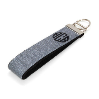 Fabric Gray Keychain Monogram