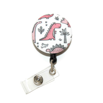 Dinosaurs on Pink ID Badge Reel  Picture 1