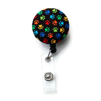 Colorful Paw Print Badge Reel Picture 1