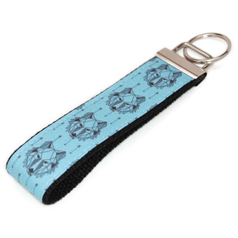 Wolves on Blue Fabric Keychain  Picture 1