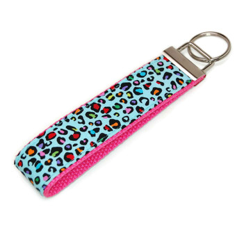 Colorful Leopard Fabric Keychain  Picture 1