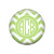 Lime Chevron Monogrammed Pocket Mirror