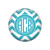 Aqua Blue Chevron Monogrammed Pocket Mirror