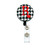 black houndstooth personalized id badge reel black houndstooth personalized id badge reel