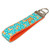 Aqua and Orange Flowers Personalized Key Fob Aqua and Orange Flowers Personalized Key Fob