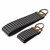 black & gray houndstooth keychain brass hardware in wristlet and mini size