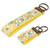 gold and yellow floral keychain brass hardware in both a mini and wristlet size