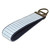 blue and navy seersucker keychain brass hardware in wristlet size