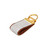 brown and white seersucker keychain gold hardware in mini size