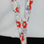 vintage americana floral fabric lanyard hardware close up image