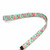 mint floral fabric lanyard close up image