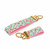 mint floral keychain gold hardware in wristlet and mini size