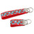 strawberry keychain silver hardware in both wristlet and mini size
