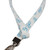 blue bows fabric lanyard hardware close up image