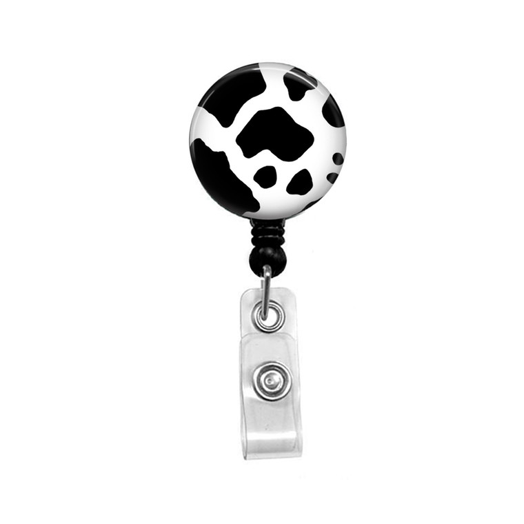 Cow Skin Mylar Retractable ID Badge Reel