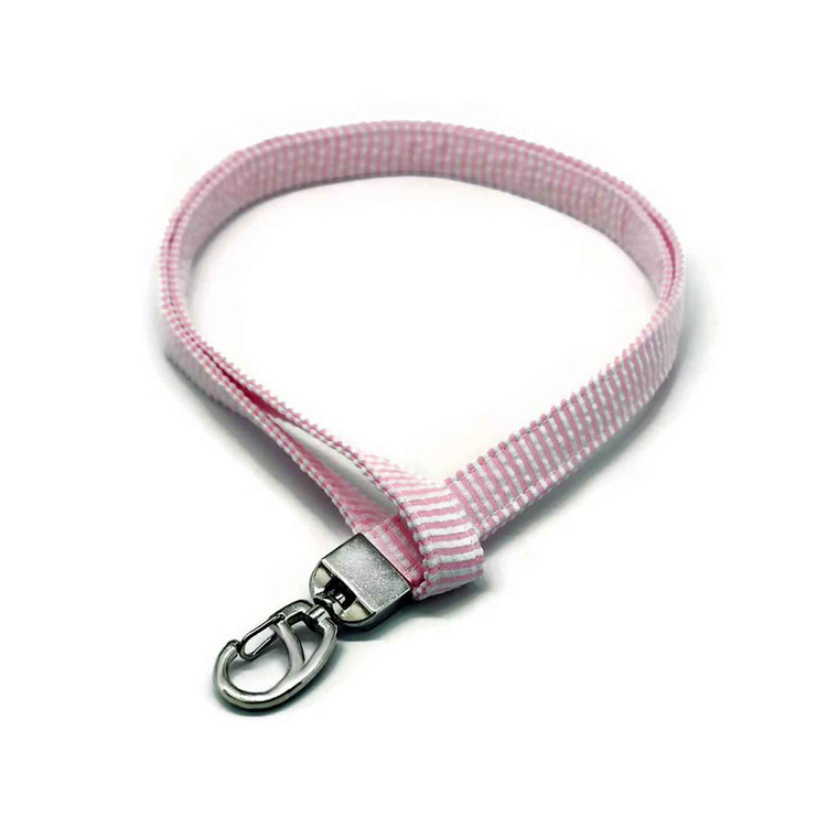 Light Pink Seersucker Fabric Lanyard Picture 1