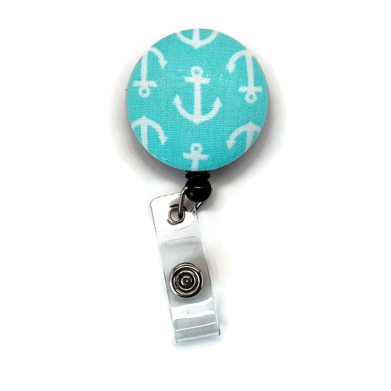 Nautical Aqua Anchor Badge Reel