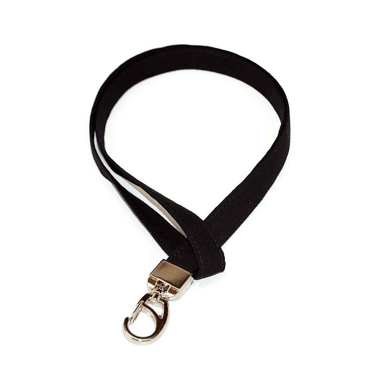 Solid Black Fabric Lanyard Picture 1