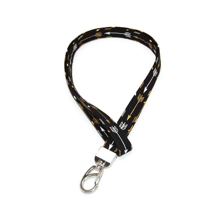 Arrows Black Gold Fabric Lanyard Picture 1