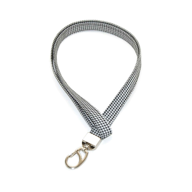 Houndstooth Black Fabric Lanyard Picture 1