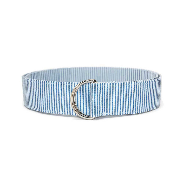 Navy Seersucker Fabric Belt