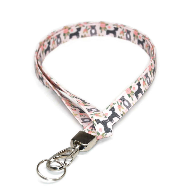 Pit Bull Dog and Flower Lanyard  Picture 1