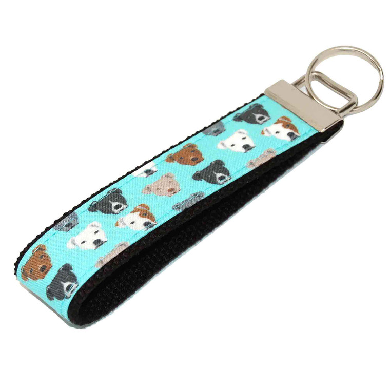 Pit Bull Terrier Dog on Mint Keychain  Picture 1