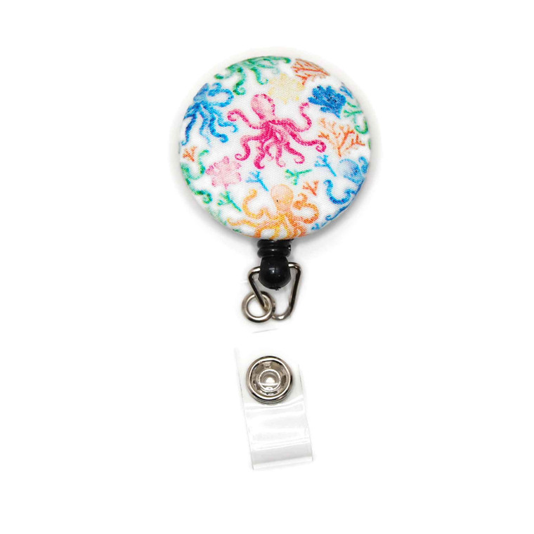 octopus id badge reel with fabric cover