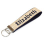 Tan With White Arrow Personalized on Navy Key Fob