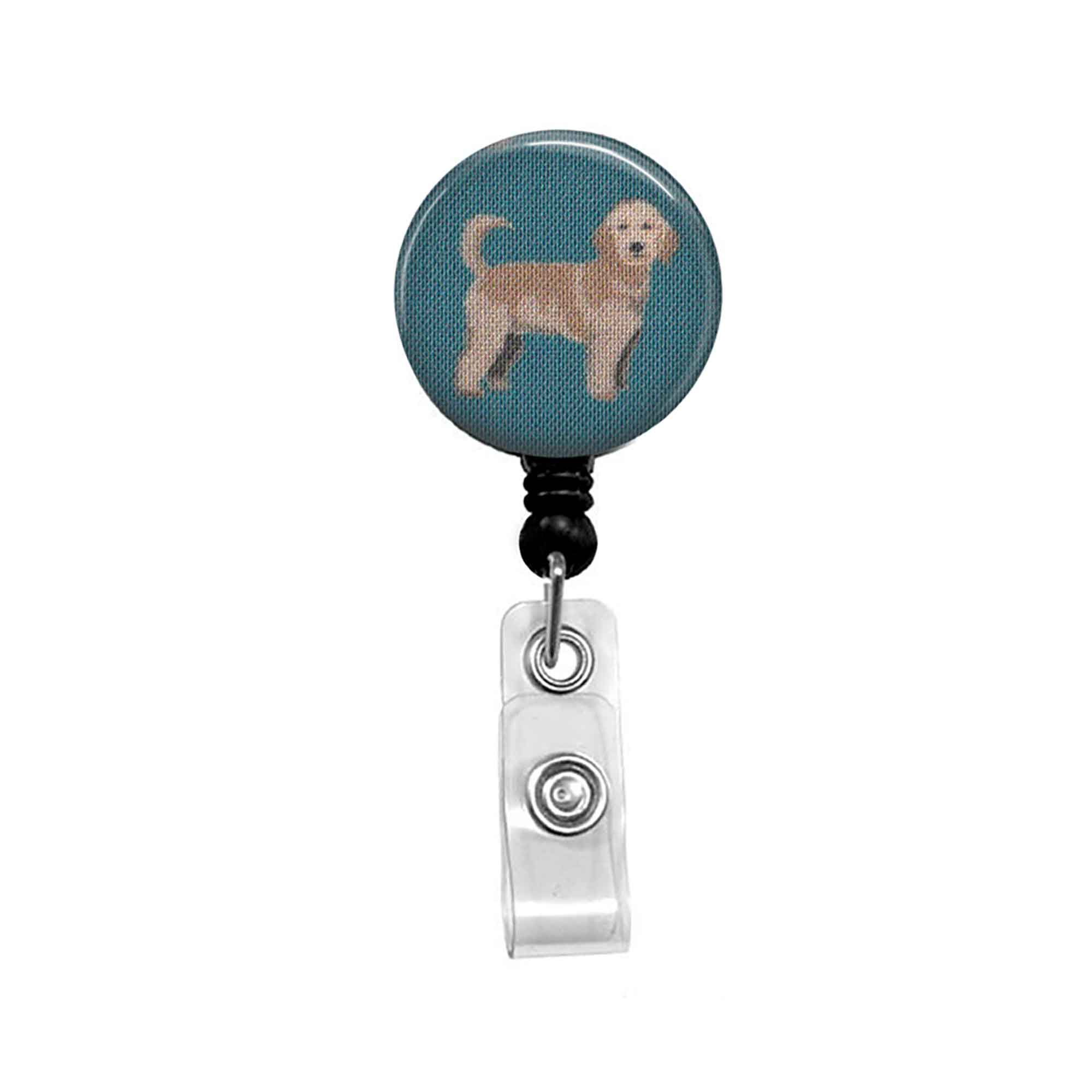 Doodles Lab Golden Dog ID Badge Reel